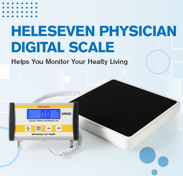 Helsevesen Professional Physician Scale, Low-Profile Heavy Duty Doctor Scale with Anti-Slip Rubber Mat -550 lb Capacity W/Remote Display, Wrestling Scale, Floor Scale